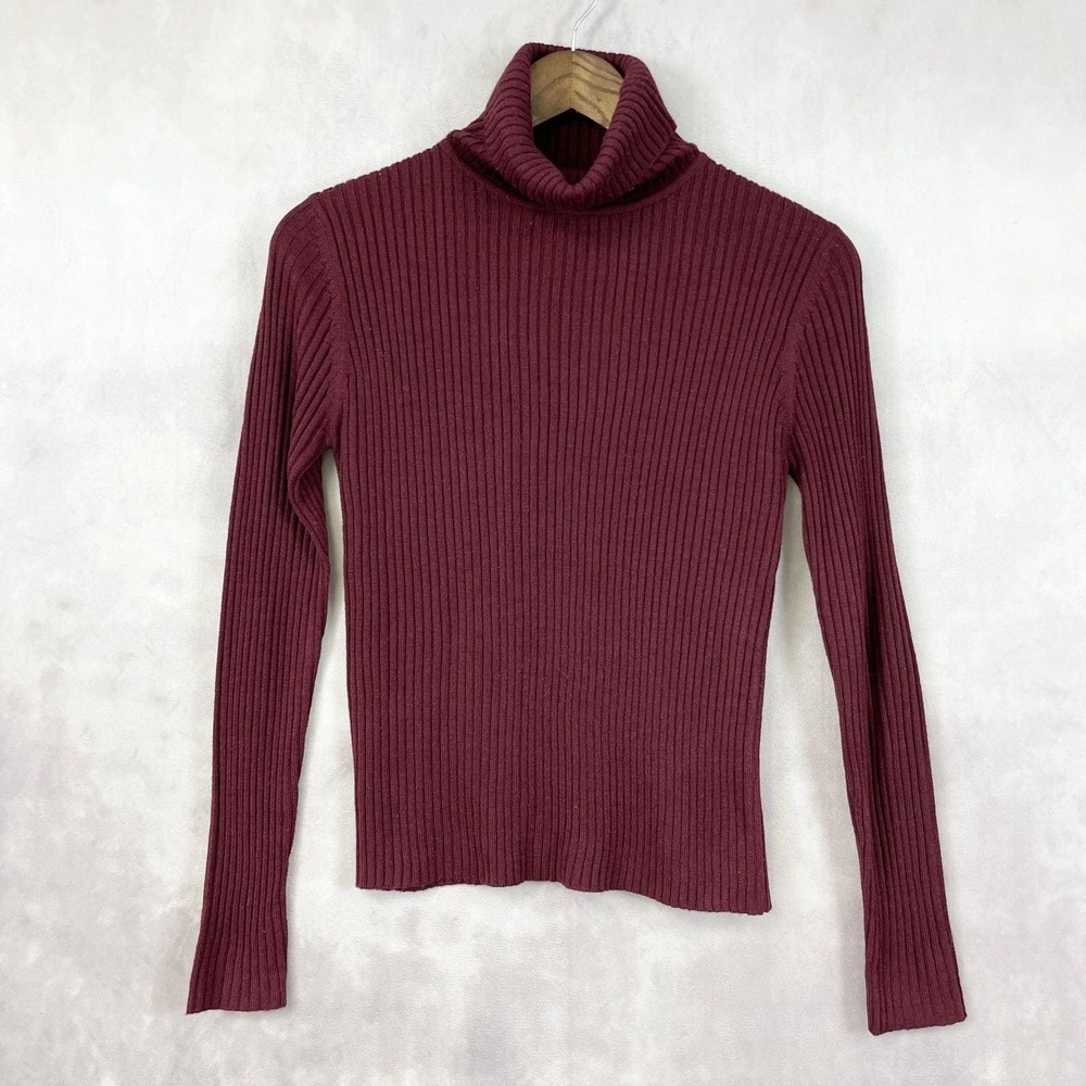 VTG The Limited Women Sweater Medium Rib Knit Turtleneck Preppy Academia Hipster